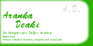 aranka deaki business card